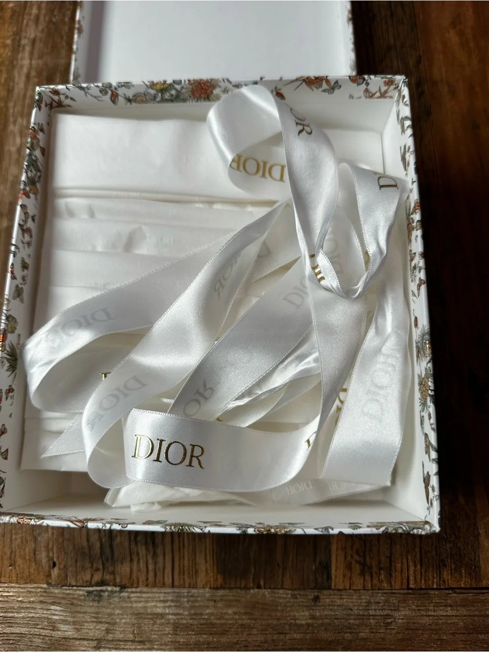 Dior Botanical Butterfly Stationery Box in White, Gold, Green, Brown